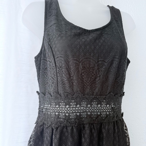 Xhilaration Black Sleeveless Lace Dress Girls Size L - Picture 3 of 9